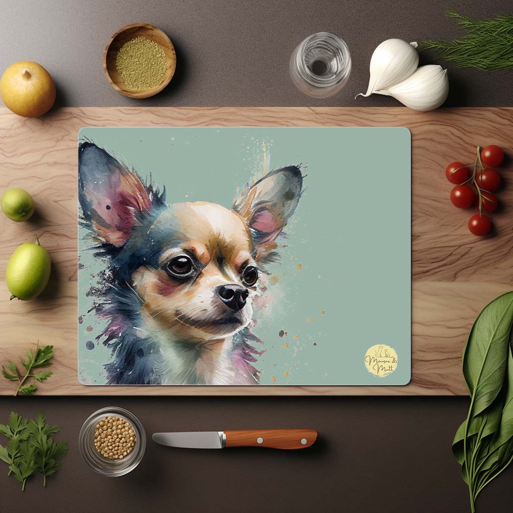 Chihuahua Glass Chopping Board