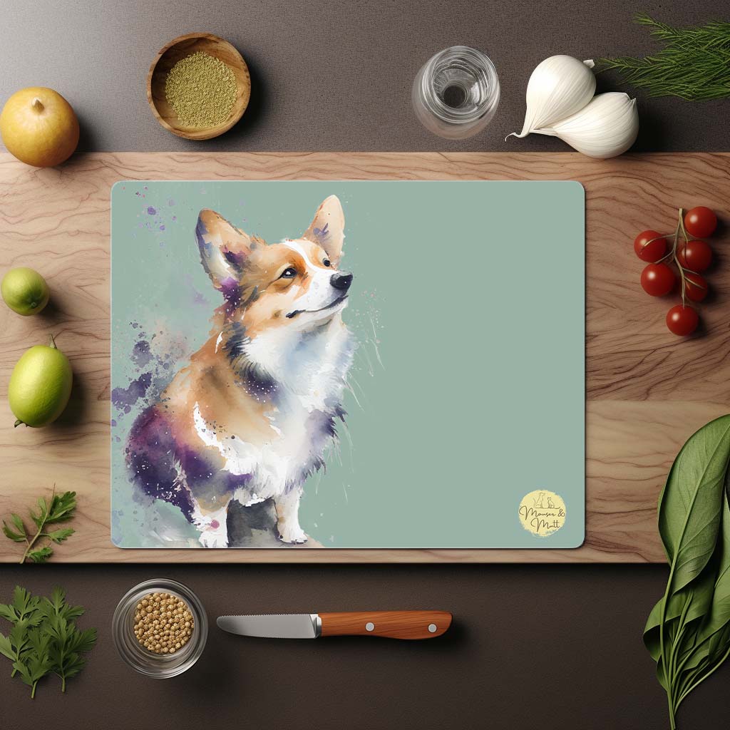 Corgie Glass Chopping Board