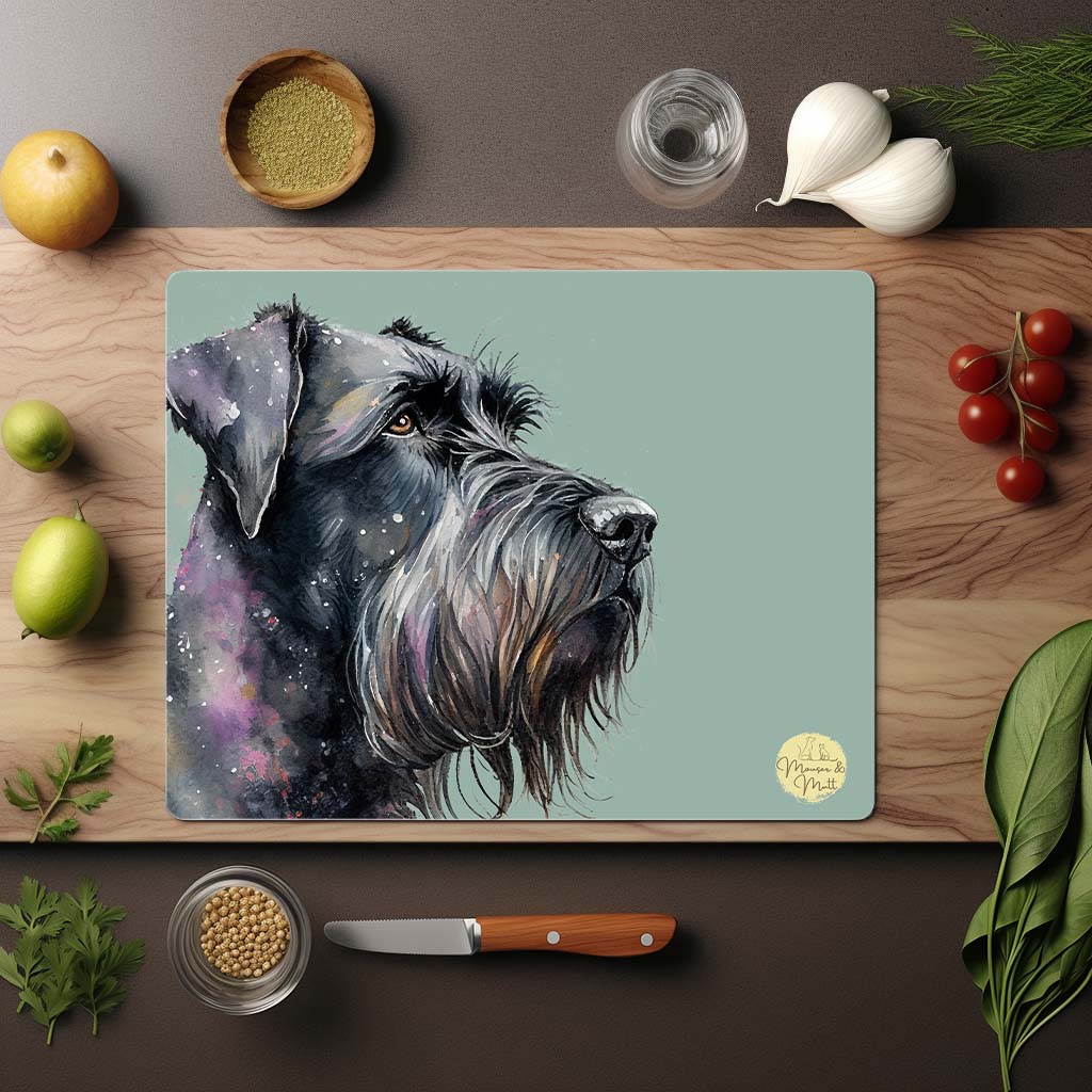 Giant Schnauzer Glass Chopping Board