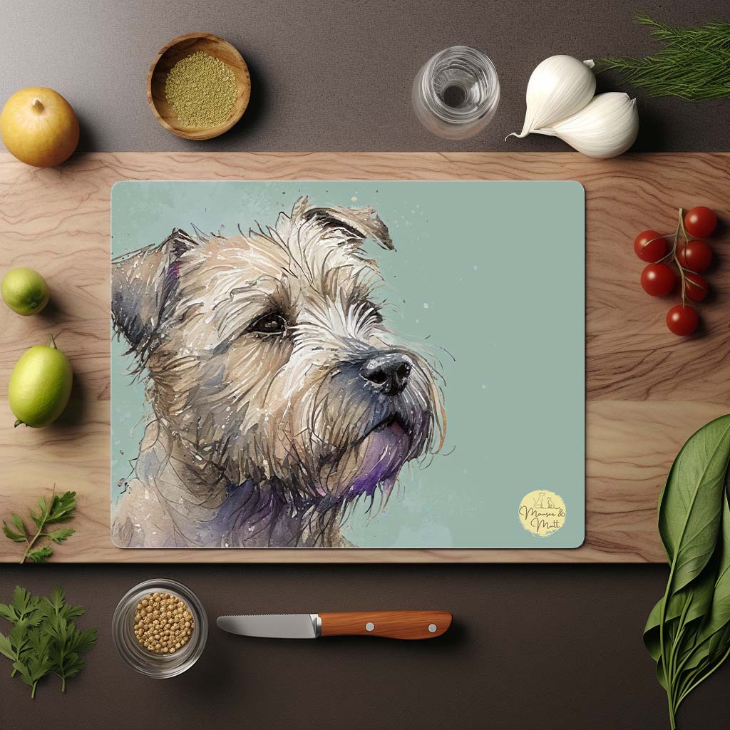 Glen Of Imaal Terrier Glass Chopping Board