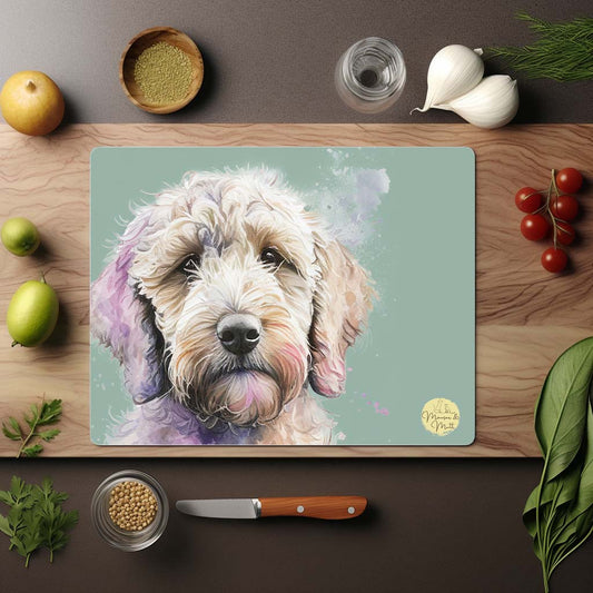 Labradoodle Glass Chopping Board