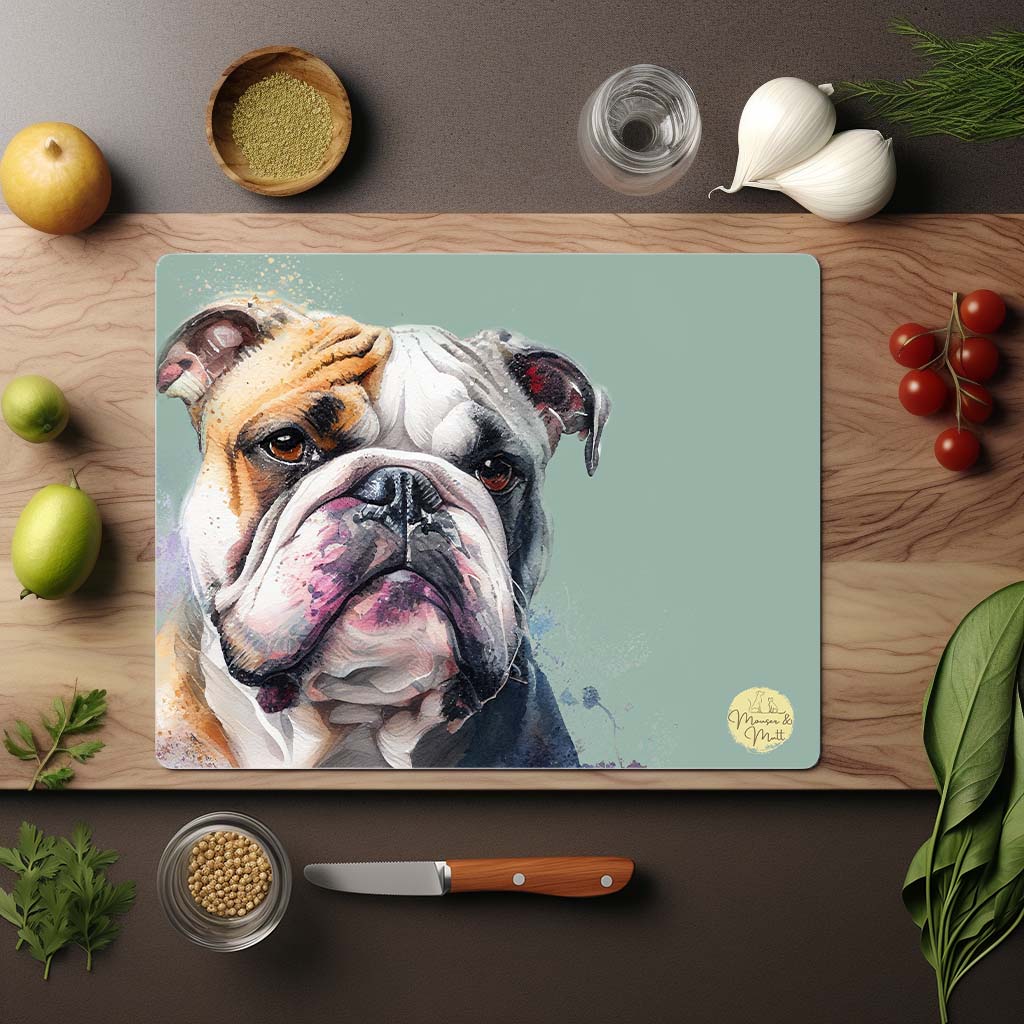 Old Tyme Bulldog Glass Chopping Board