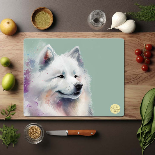 Samoyed Glass Chopping Board