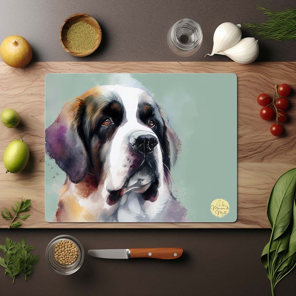 St. Bernard Glass Chopping Board