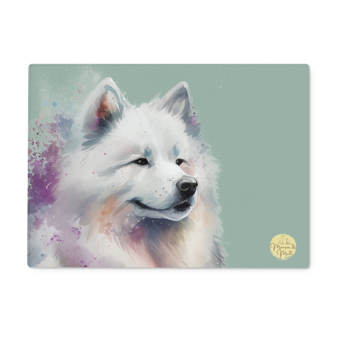 Samoyed Glass Chopping Board