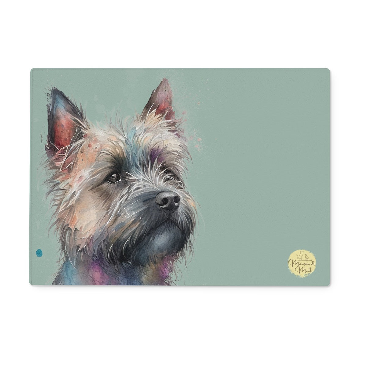 Cairn Terrier Glass Chopping Board