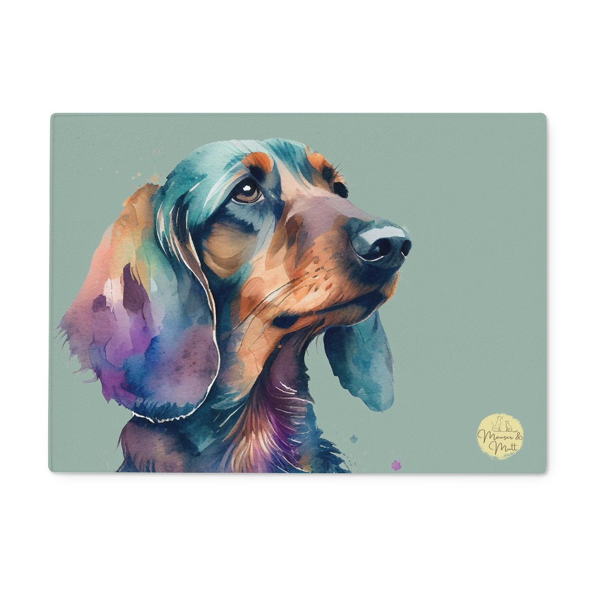 Dachshund Glass Chopping Board