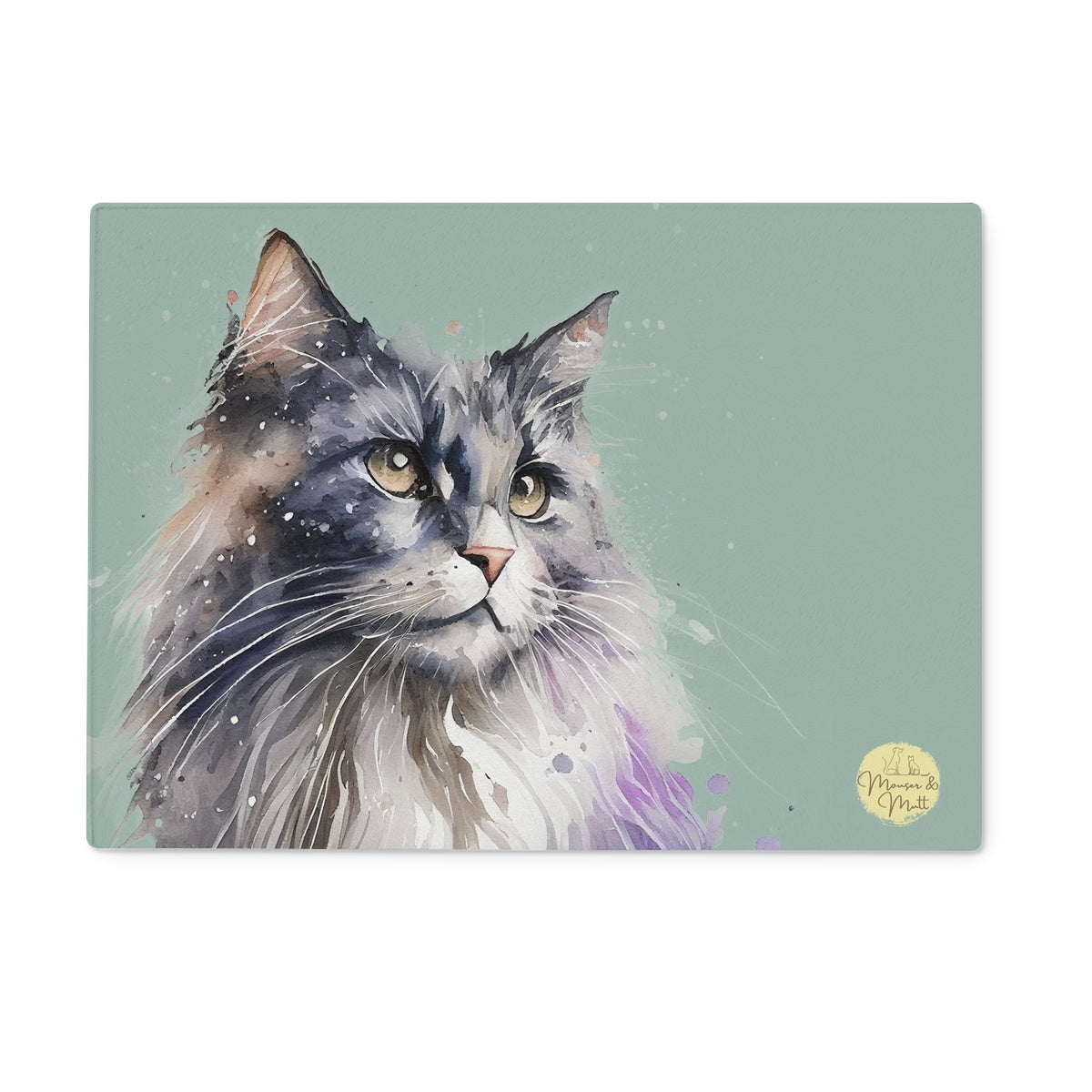 Norwegian Forest Cat Glass Chopping Board