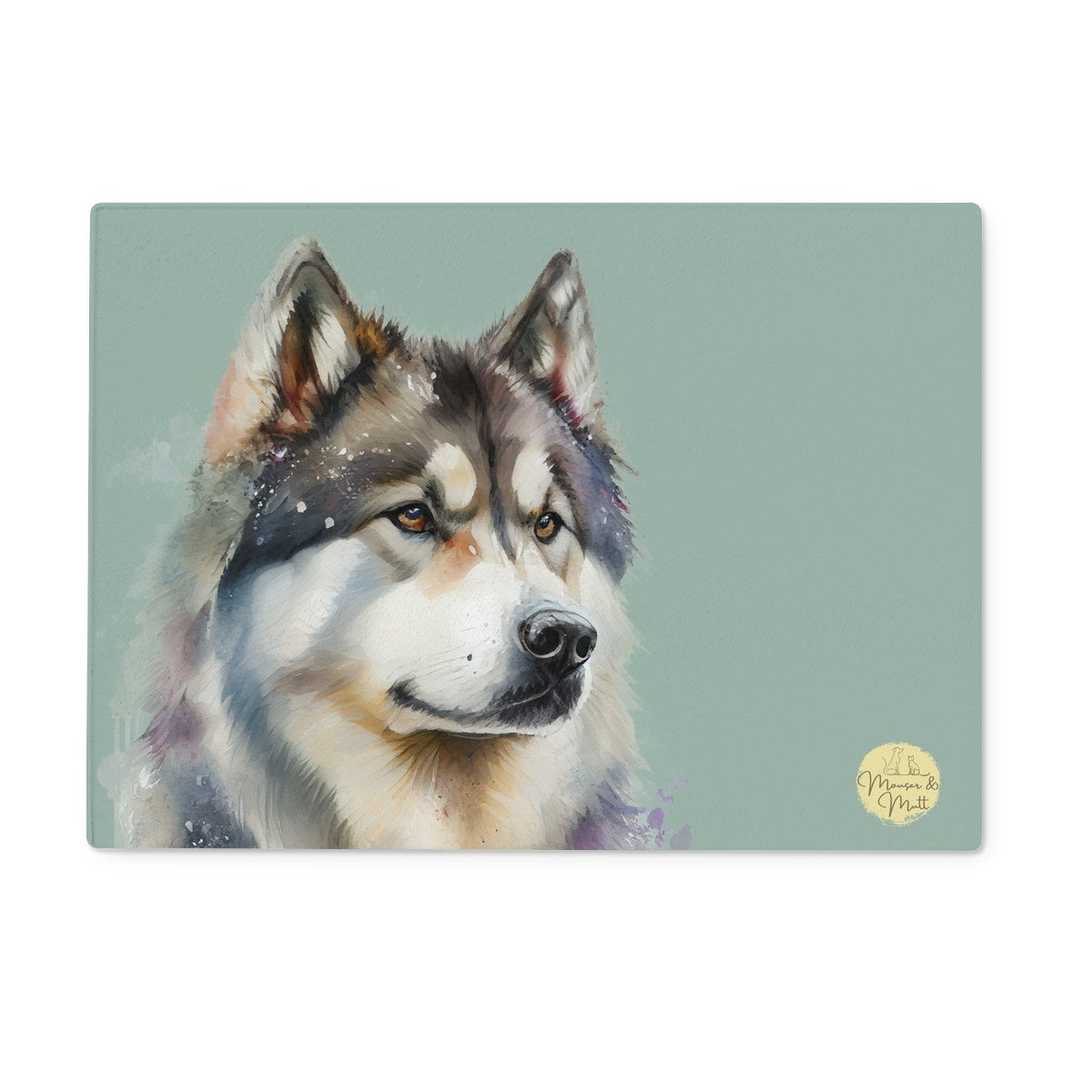 Alaskan Malamute Glass Chopping Board