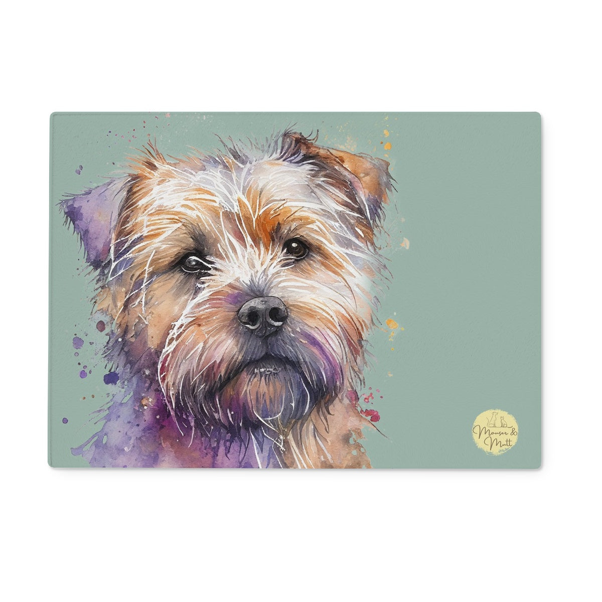 Norfolk Terrier Glass Chopping Board