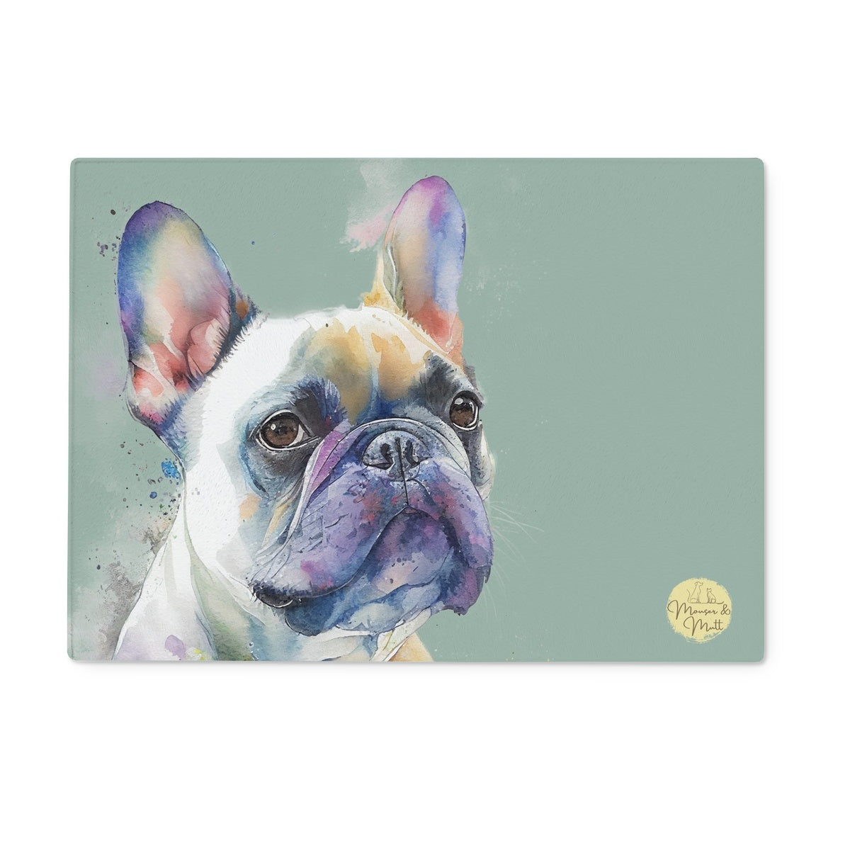 French Bulldog Glass Chopping Board