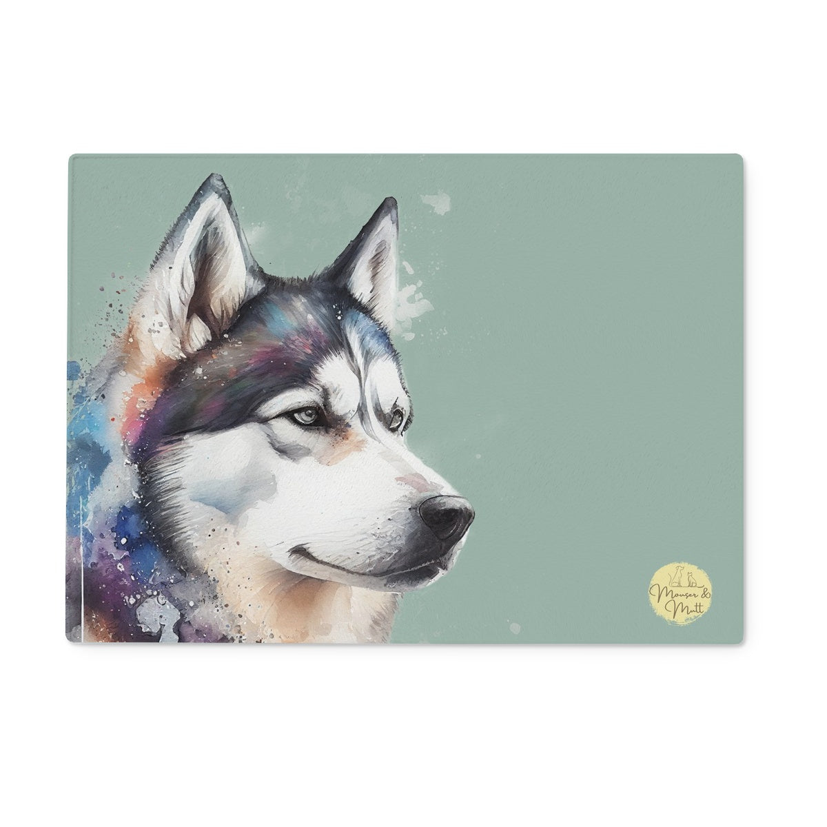 Siberian Husky Glass Chopping Board