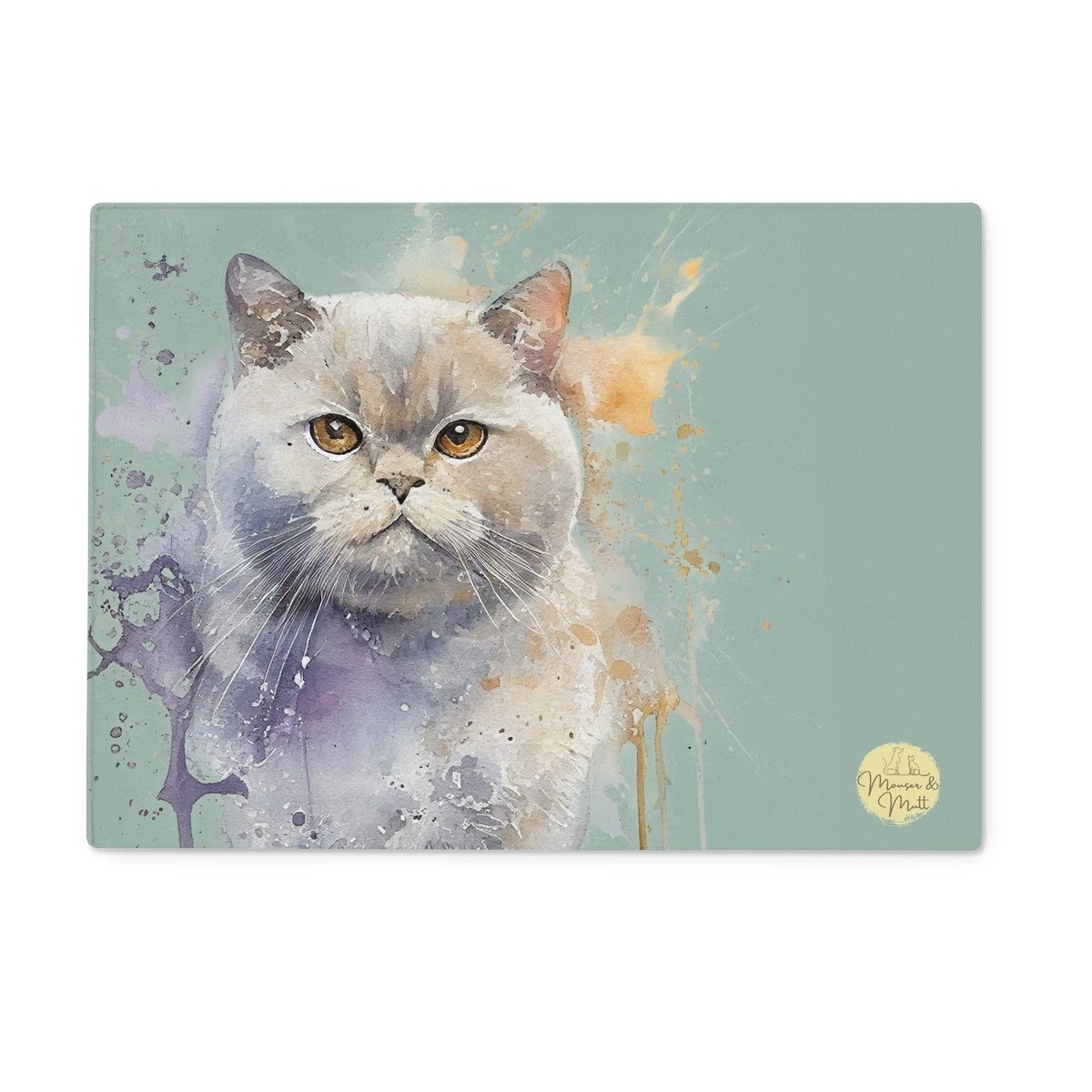 British Shorthair Glass Chopping Board