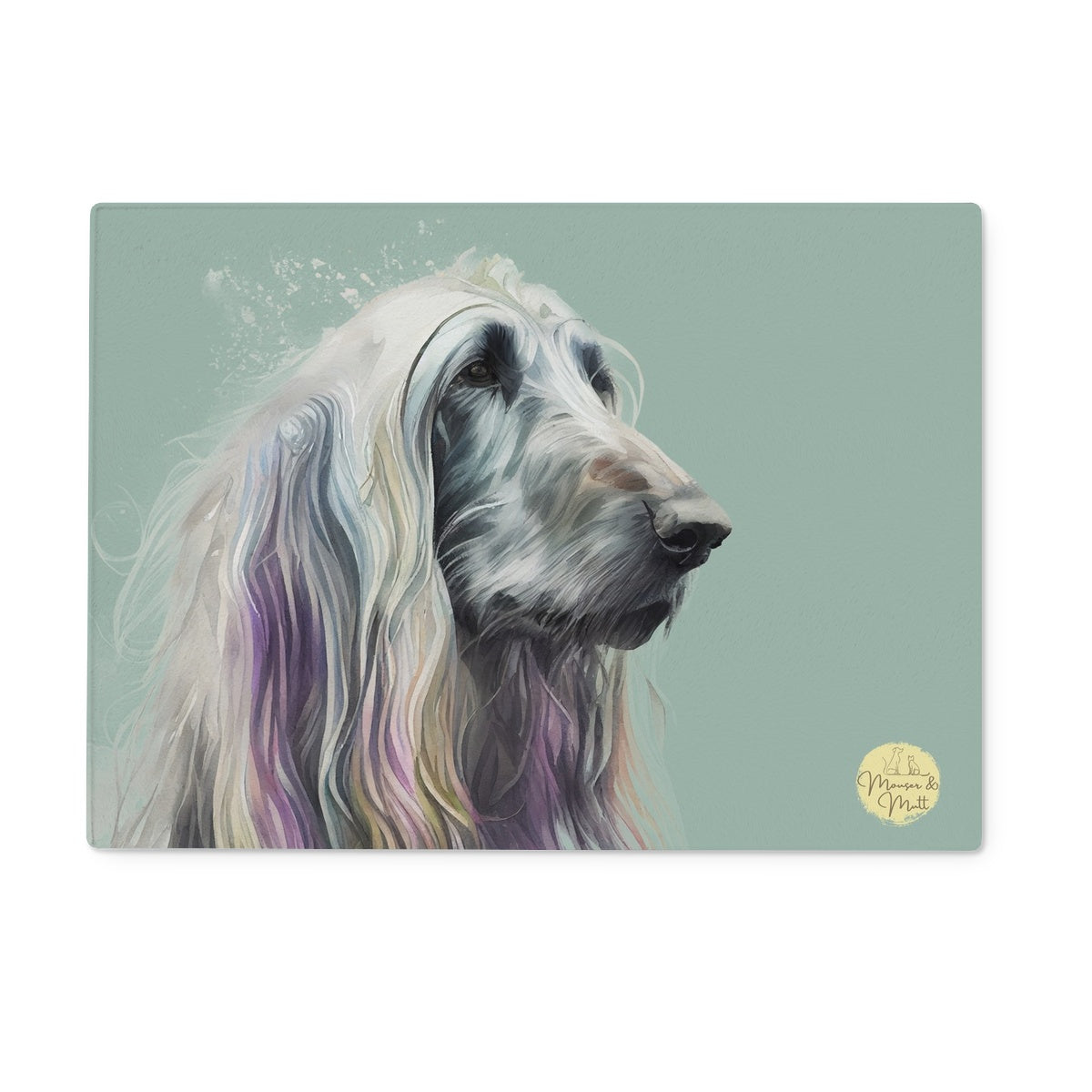 Afghan Hound Glass Chopping Board