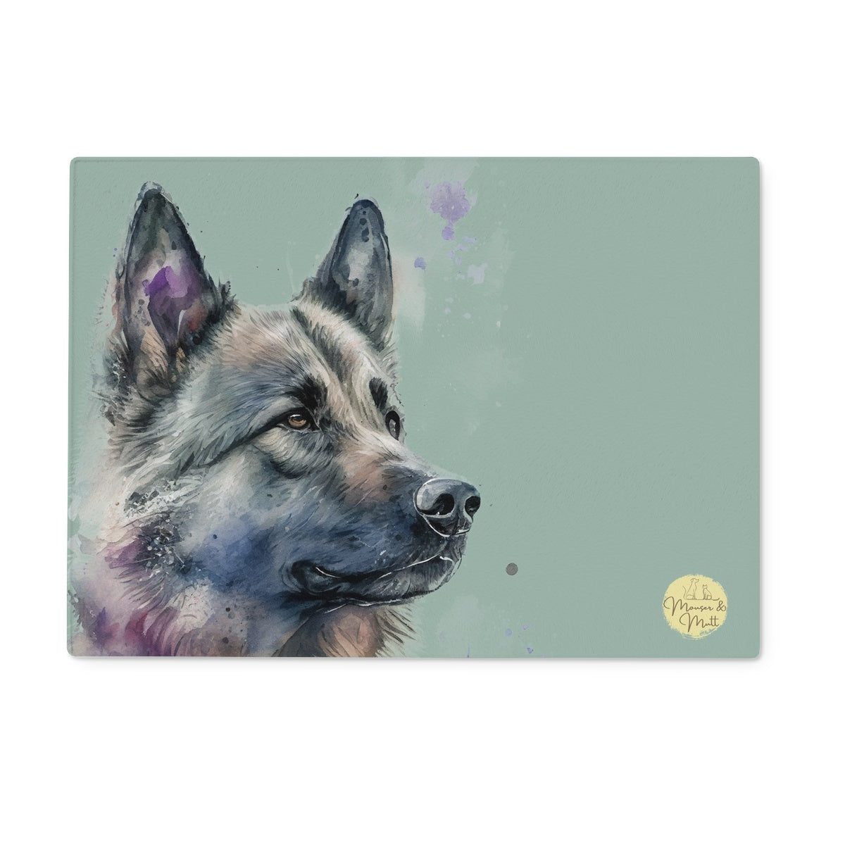 Norwegian Elkhound Glass Chopping Board